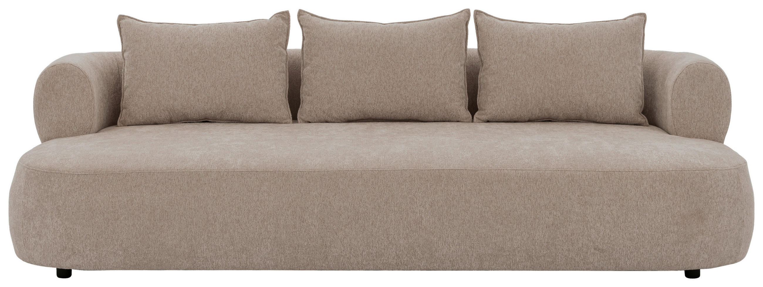 BIGSOFA in Chenille Hellbraun - Hellbraun/Schwarz, Design, Kunststoff/Textil (240/76/122cm) - Livetastic