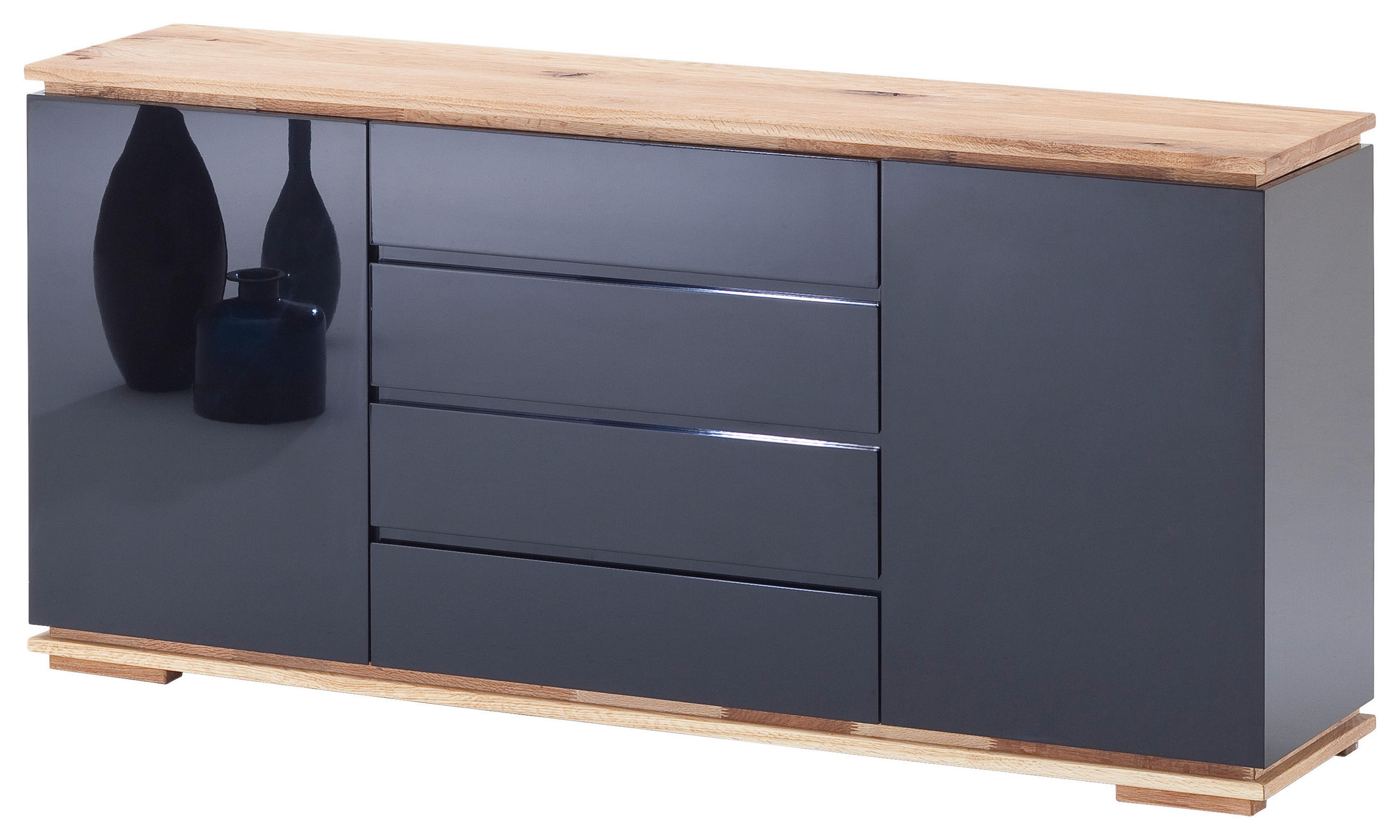 SIDEBOARD Chiaro  in 172/81/40 cm  - Eichefarben/Schwarz, Design, Holz/Holzwerkstoff (172/81/40cm)