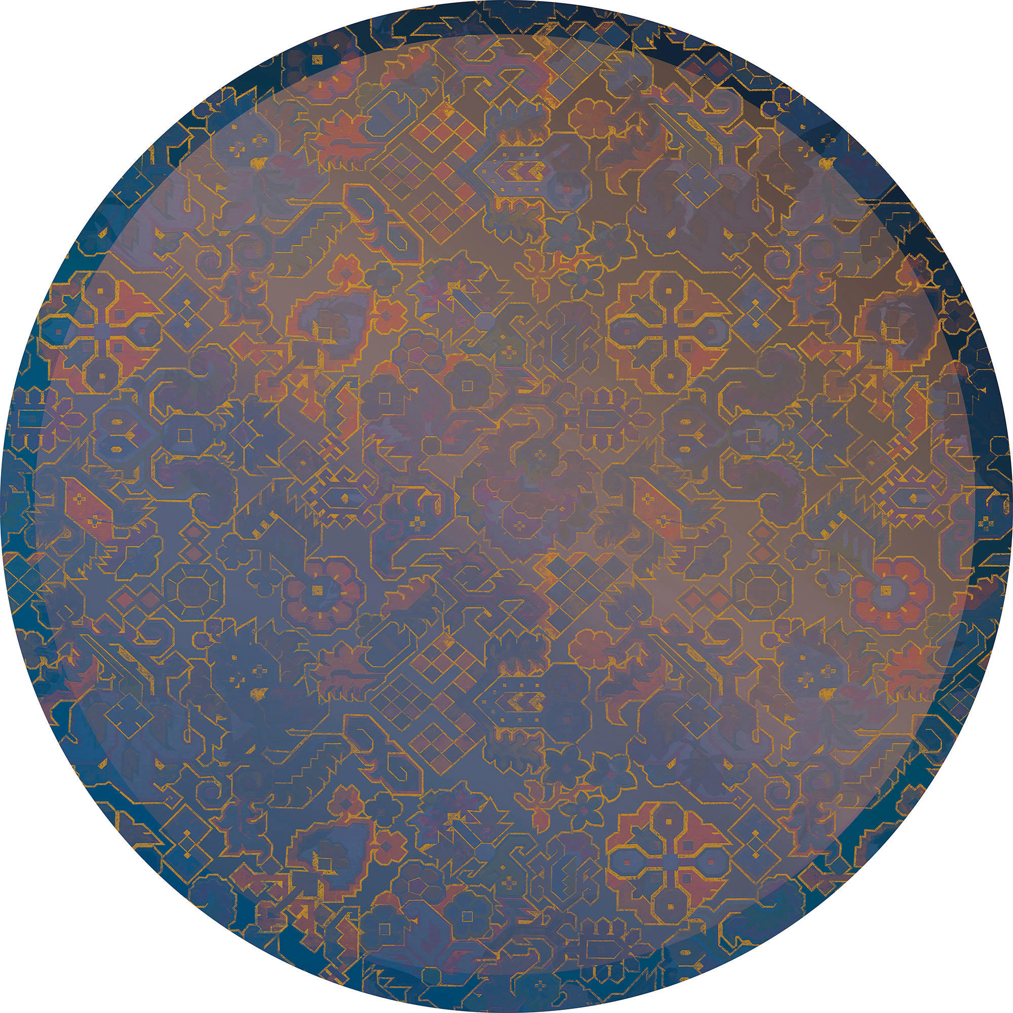 FOTOTAPETE  - Blau/Bronzefarben, Trend (125cm) - Xora