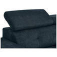 ECKSOFA Petrol Chenille  - Petrol/Schwarz, KONVENTIONELL, Textil/Metall (264/178cm) - Hom`in