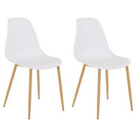 STUHL-SET 2 Stück gastro- und objekttauglich   - Eichefarben/Weiß, Design, Kunststoff/Metall (44/87/52cm) - MID.YOU