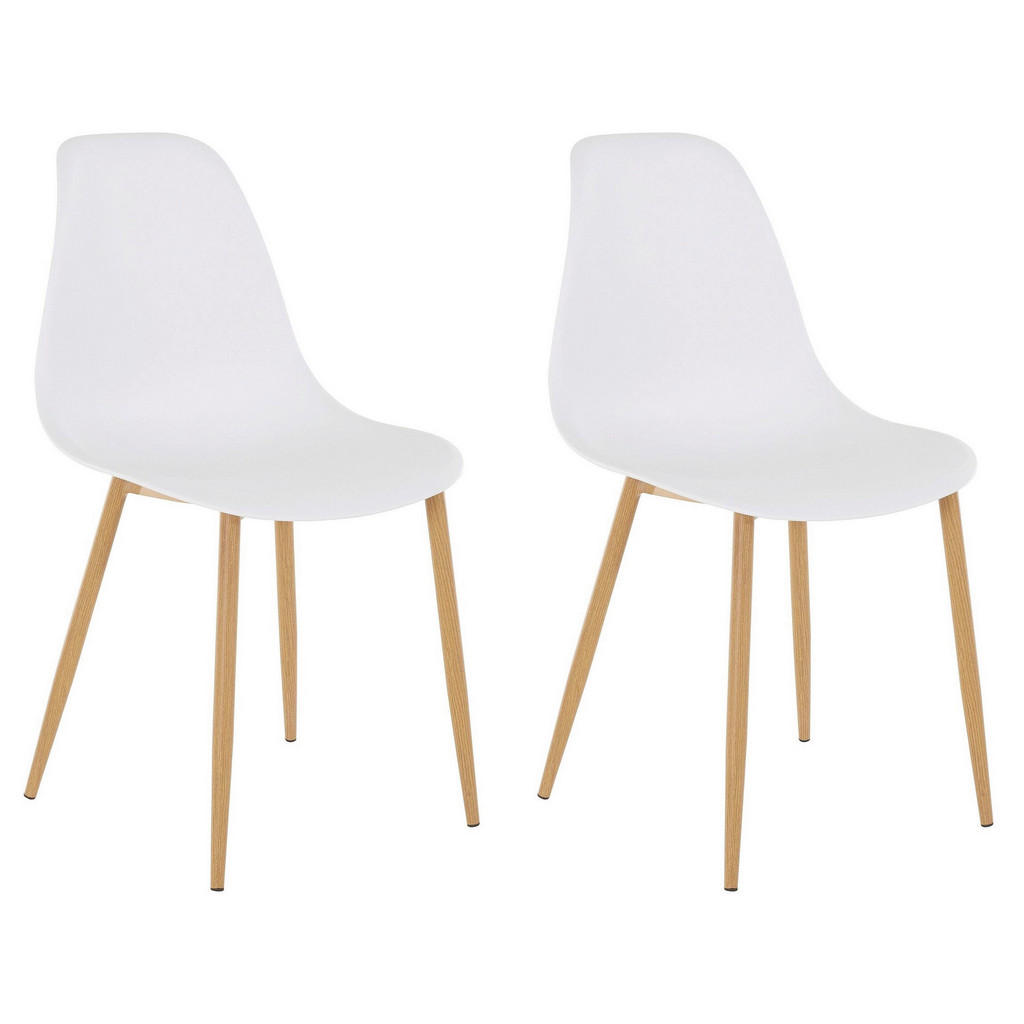 Stuhl-set Miller Weiß/eiche Dekor B: 44cm 2--Teilig