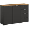 SIDEBOARD 120/81/42 cm Graphitfarben, Eiche Artisan  - Alufarben/Graphitfarben, Trend, Holzwerkstoff/Kunststoff (120/81/42cm) - Stylife