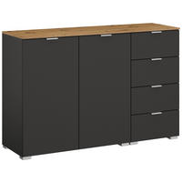 SIDEBOARD 120/81/42 cm Graphitfarben, Eiche Artisan  - Alufarben/Graphitfarben, Trend, Holzwerkstoff/Kunststoff (120/81/42cm) - Stylife