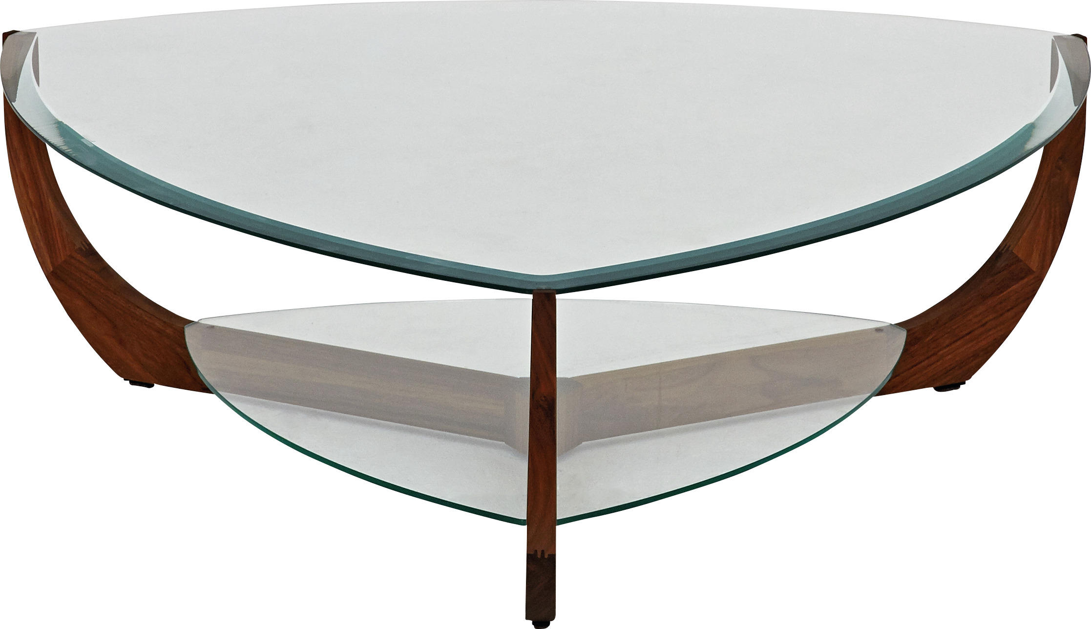COUCHTISCH in Holz, Glas 100/100/31,5 cm  - Klar/Nussbaumfarben, Design, Glas/Holz (100/100/31,5cm) - Team 7