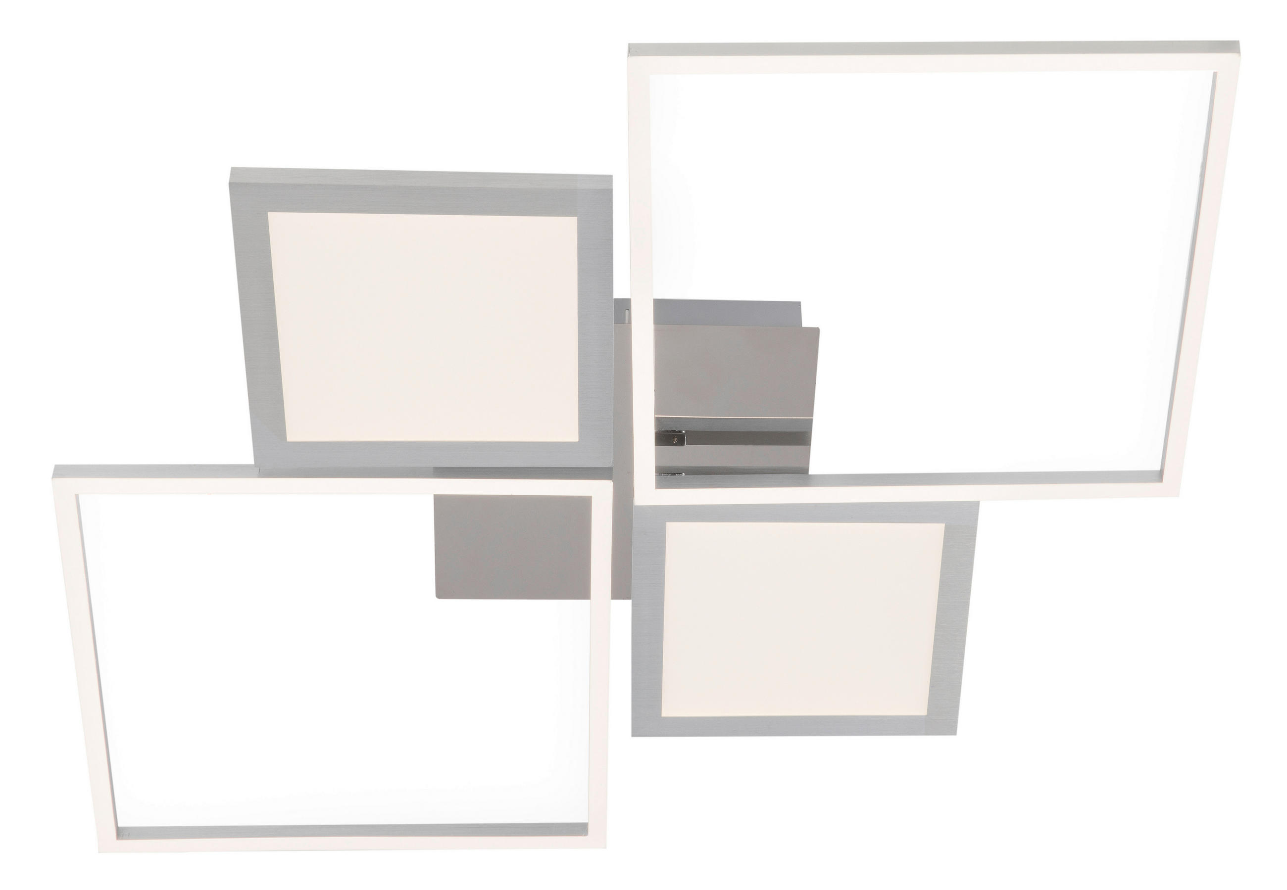 STROPNÍ LED SVÍTIDLO, 65/64/7 cm - šedá, Design, kov (65/64/7cm) - Novel