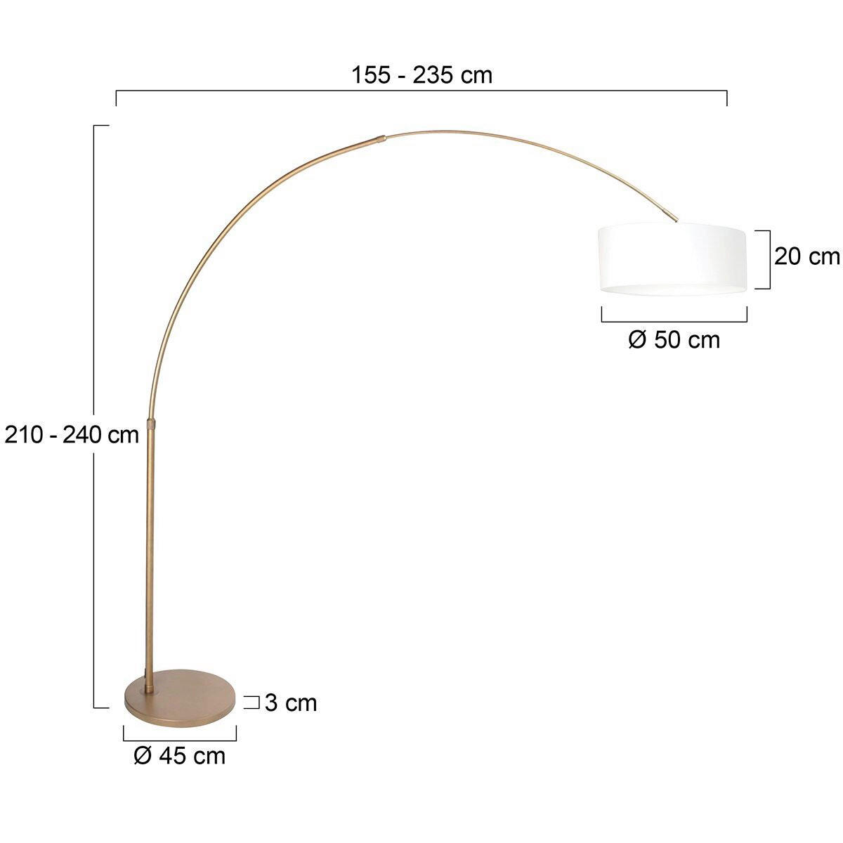 STEHLEUCHTE SPARKLED LIGHT 50/240/230 cm  - Weiß/Bronzefarben, Trend, Textil/Metall (50/240/230cm)
