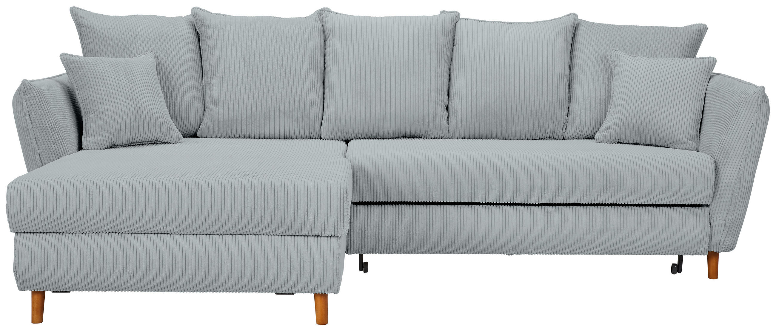 ECKSOFA Grau Cord  - Eichefarben/Grau, KONVENTIONELL, Holz/Textil (162/284cm) - Carryhome