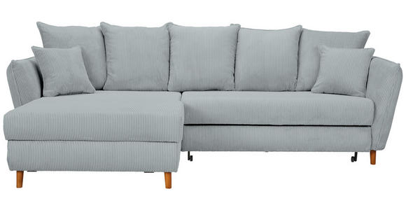 ECKSOFA Grau Cord - Eichefarben/Grau, KONVENTIONELL, Holz/Textil (162/284cm) - Carryhome