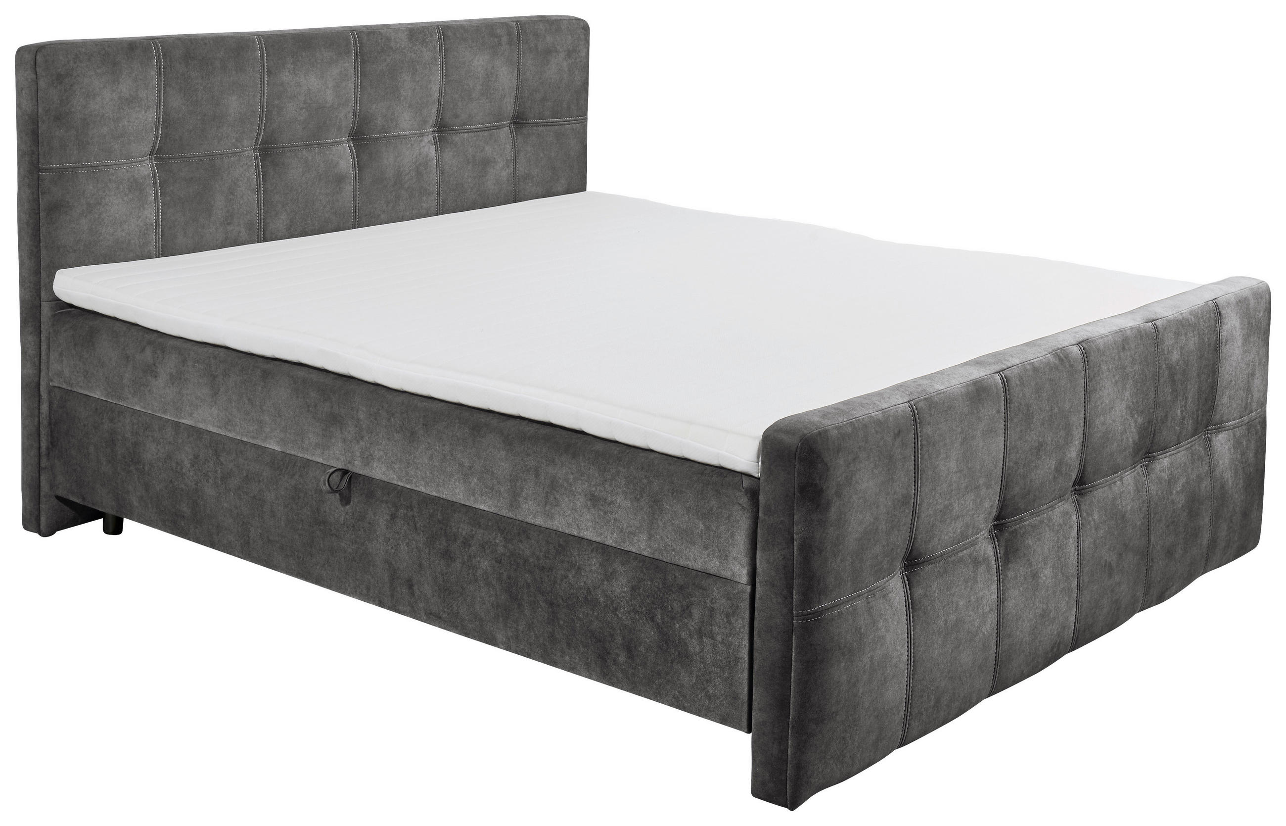 BOXBETT 160/200 cm  in Anthrazit  - Anthrazit/Schwarz, MODERN, Holzwerkstoff/Kunststoff (160/200cm) - MID.YOU