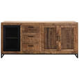 SIDEBOARD 175/80/40 cm  - Hellbraun/Schwarz, Design, Glas/Holz (175/80/40cm) - Carryhome