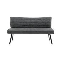 STUHL-SET  in Stahl Mikrofaser  - Anthrazit, MODERN, Textil/Metall (161/90/63cm) - MID.YOU