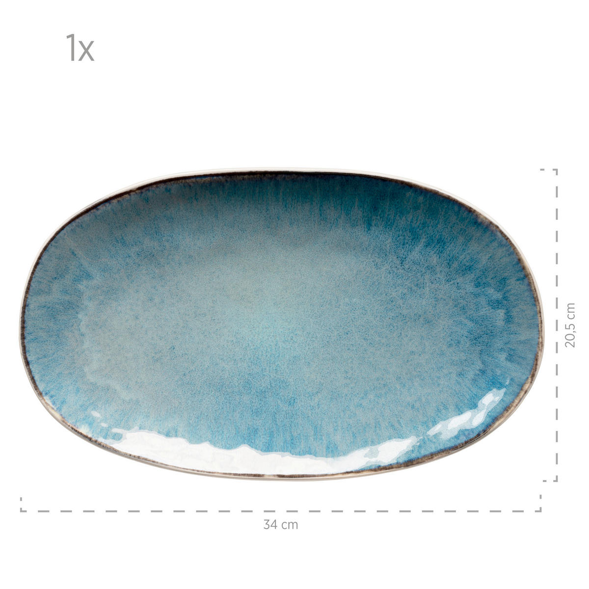 SERVIERPLATTEN-SET Frozen  - Blau, Basics, Keramik - Mäser