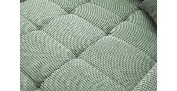 ECKSOFA  in Cord Pastellgrün  173/280 cm  - Pastellgrün/Schwarz, KONVENTIONELL, Textil/Metall (173/280cm) - Hom`in
