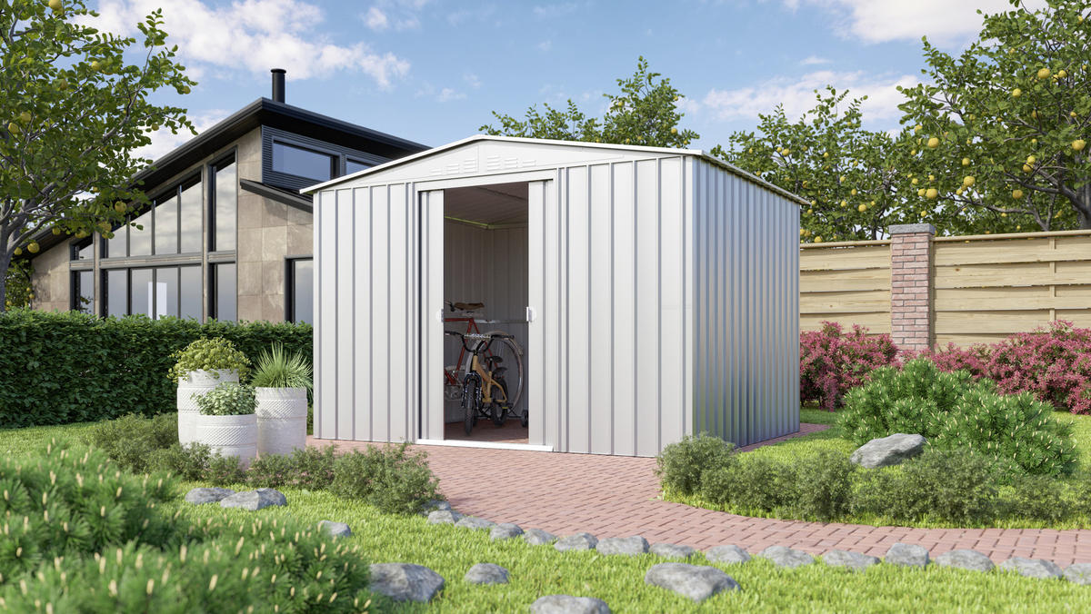 GERÄTEHAUS 308/202/247 cm  - Silberfarben, Basics, Metall (308/202/247cm)