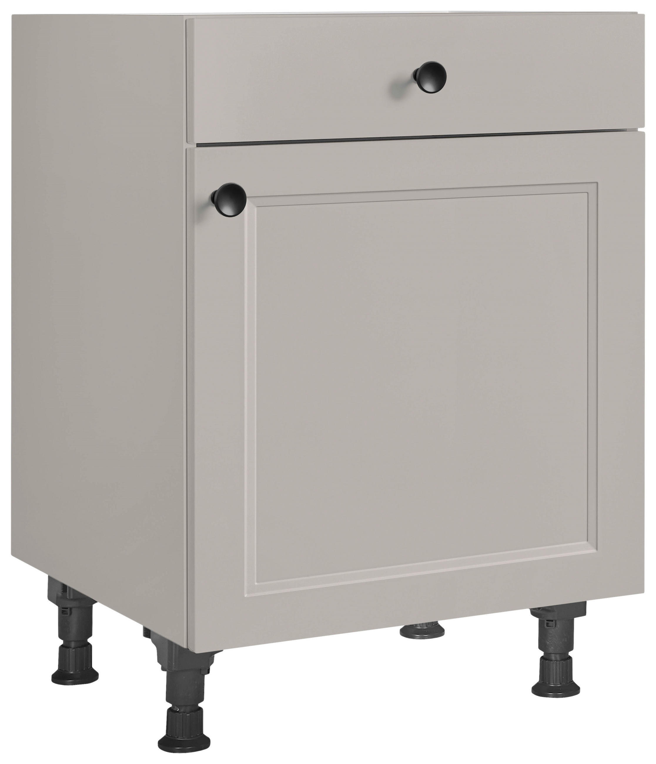 SCHUBKASTENUNTERSCHRANK 60/87/56 cm  in Grau  - Schwarz/Grau, MODERN, Holzwerkstoff/Metall (60/87/56cm) - Nobilia