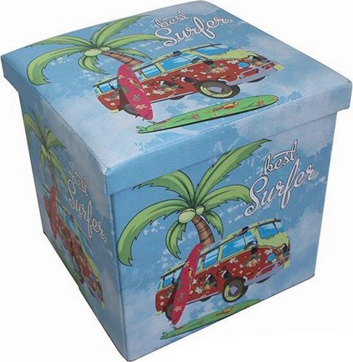 KUTIJA DEKORATIVNA   32/32/32 cm   - zelena/plava, Basics, tekstil (32/32/32cm)