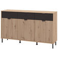 KOMMODE  in 157/92,5/40 cm  - Schwarz/Eiche Artisan, Basics, Holzwerkstoff/Metall (157/92,5/40cm) - Carryhome