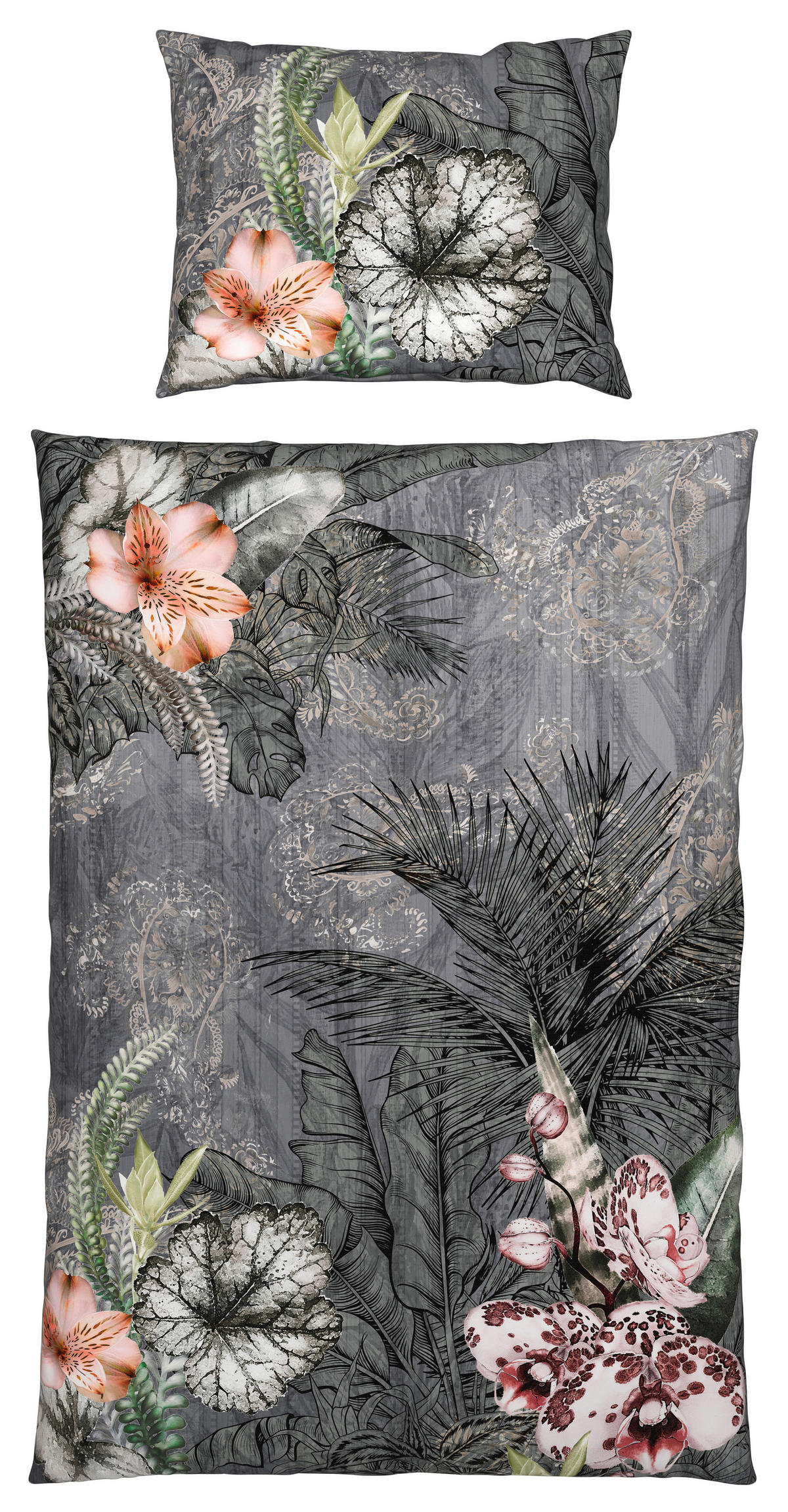 BETTWÄSCHESET Renforcé 160/210 cm  65 cm/100 cm  - Grau, Textil (160/210cm) - Esposa
