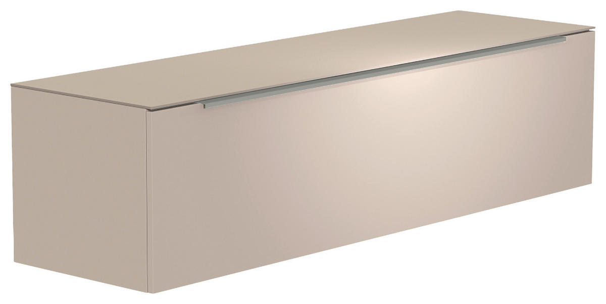 LOWBOARD  in 160/41/45 cm  - Sandfarben/Alufarben, Design, Glas/Holzwerkstoff (160/41/45cm) - Moderano