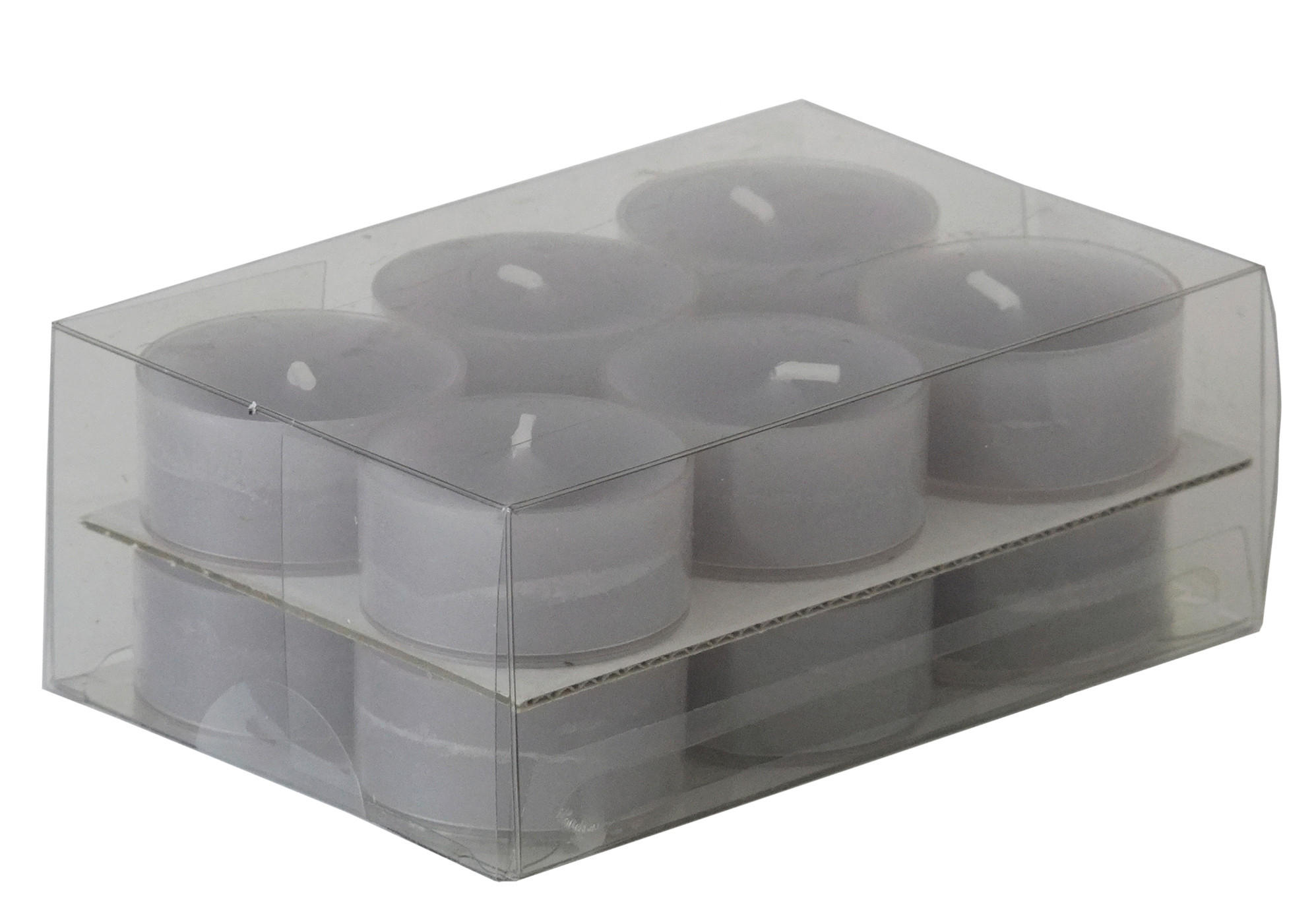 SADA ČAJOVÝCH SVIEČOK 12 kus 12 kus - sivá, Basics (3,8/1,8cm)