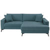 ECKSOFA TED Blau Cord Zierkissen  - Blau/Schwarz, Trend, Textil/Metall (228/174cm) - P & B