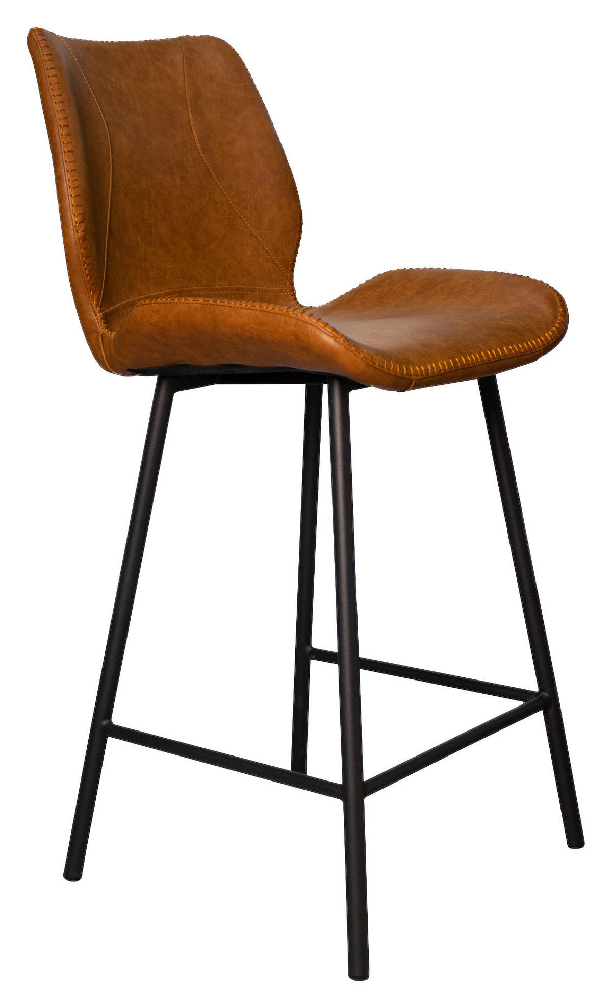 SADA BAROVÝCH ŽIDLÍ 2 kusy - černá/koňaková, Konvenční, kov/textil (47/99/55cm) - MID.YOU