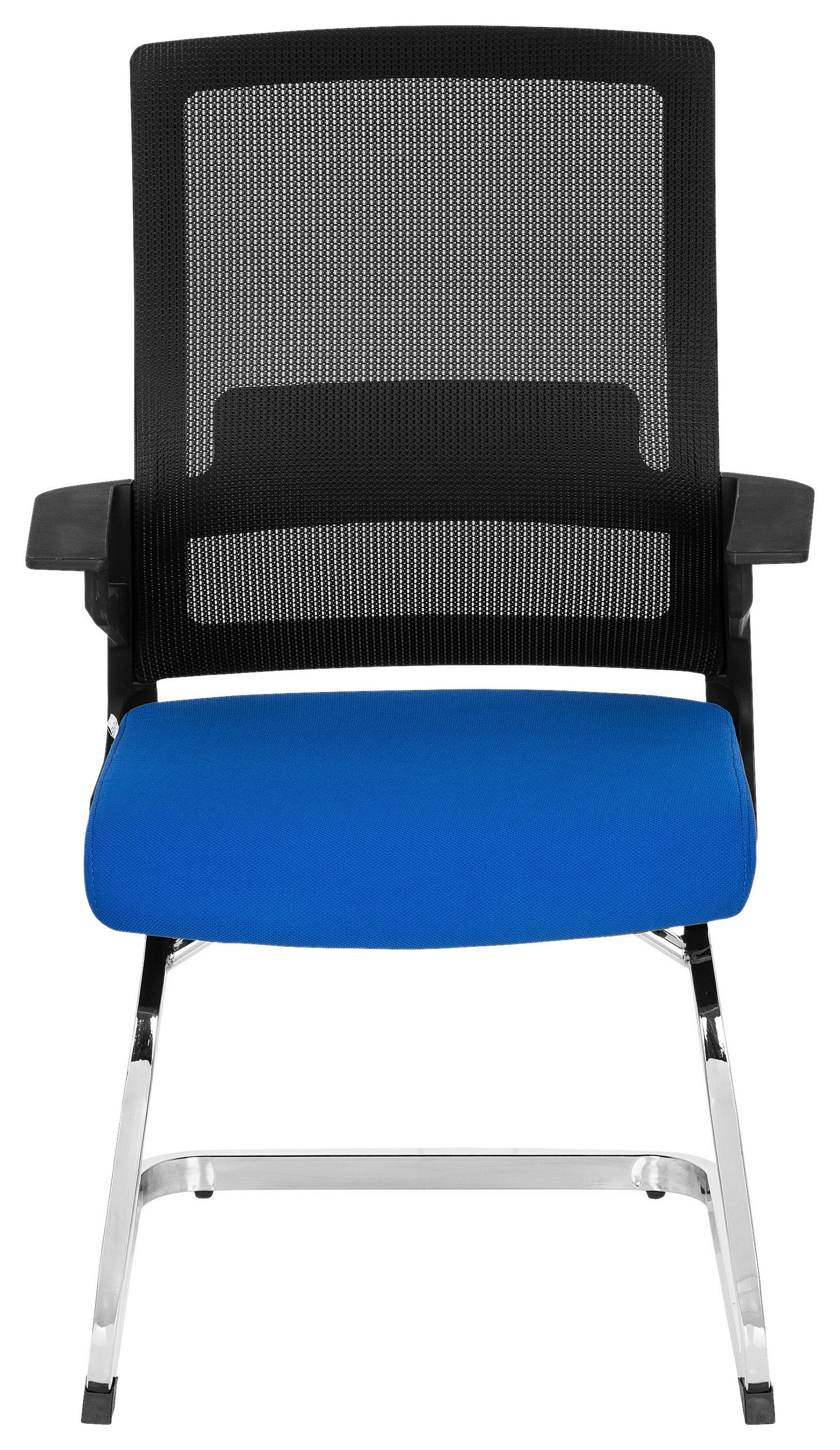 BESUCHERSTUHL  in Flachgewebe, Netzbespannung Blau, Schwarz  - Blau/Chromfarben, MODERN, Kunststoff/Textil (59/95/54cm) - MID.YOU