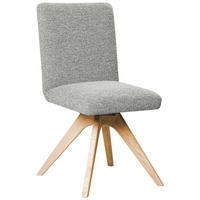STUHL  Sitzfläche 360° drehbar Webstoff  - Eichefarben/Hellgrau, Konventionell, Holz/Textil (47/89/60cm) - Linea Natura