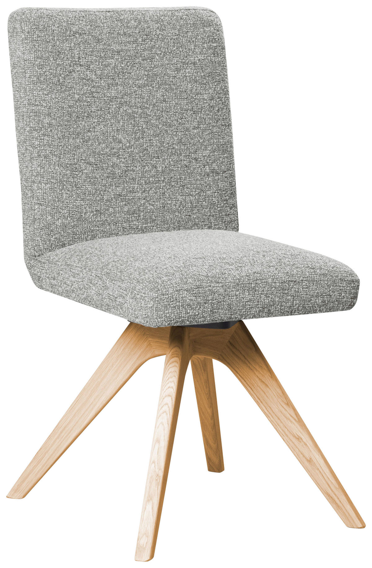 STUHL  Sitzfläche 360° drehbar Webstoff  - Eichefarben/Hellgrau, Konventionell, Holz/Textil (47/89/60cm) - Linea Natura