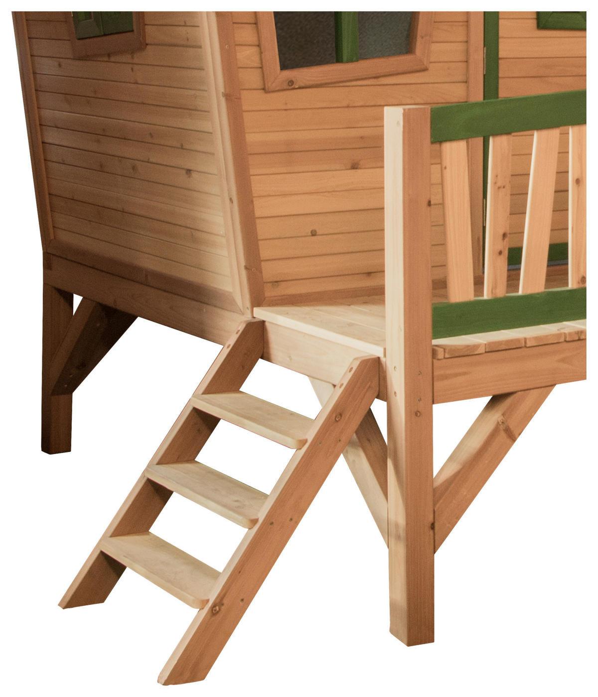 SPIELHAUS 123/12,8/152 cm  - Braun/Hellgrün, KONVENTIONELL, Holz/Kunststoff (123/12,8/152cm) - Ambia Garden