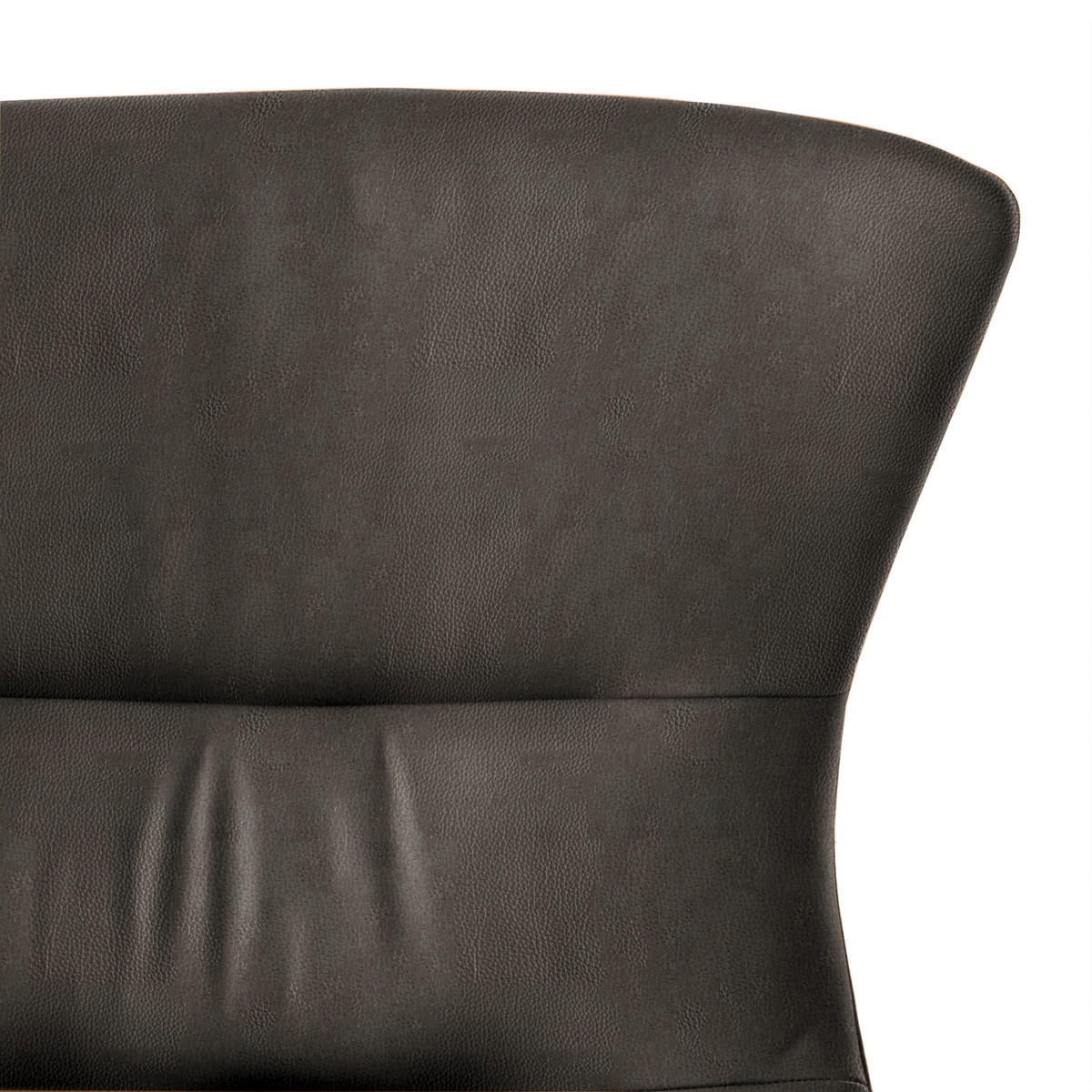 OHRENSESSEL in Dunkelgrau  - Dunkelgrau/Schwarz, Design, Leder/Metall (84/104/96cm) - home24