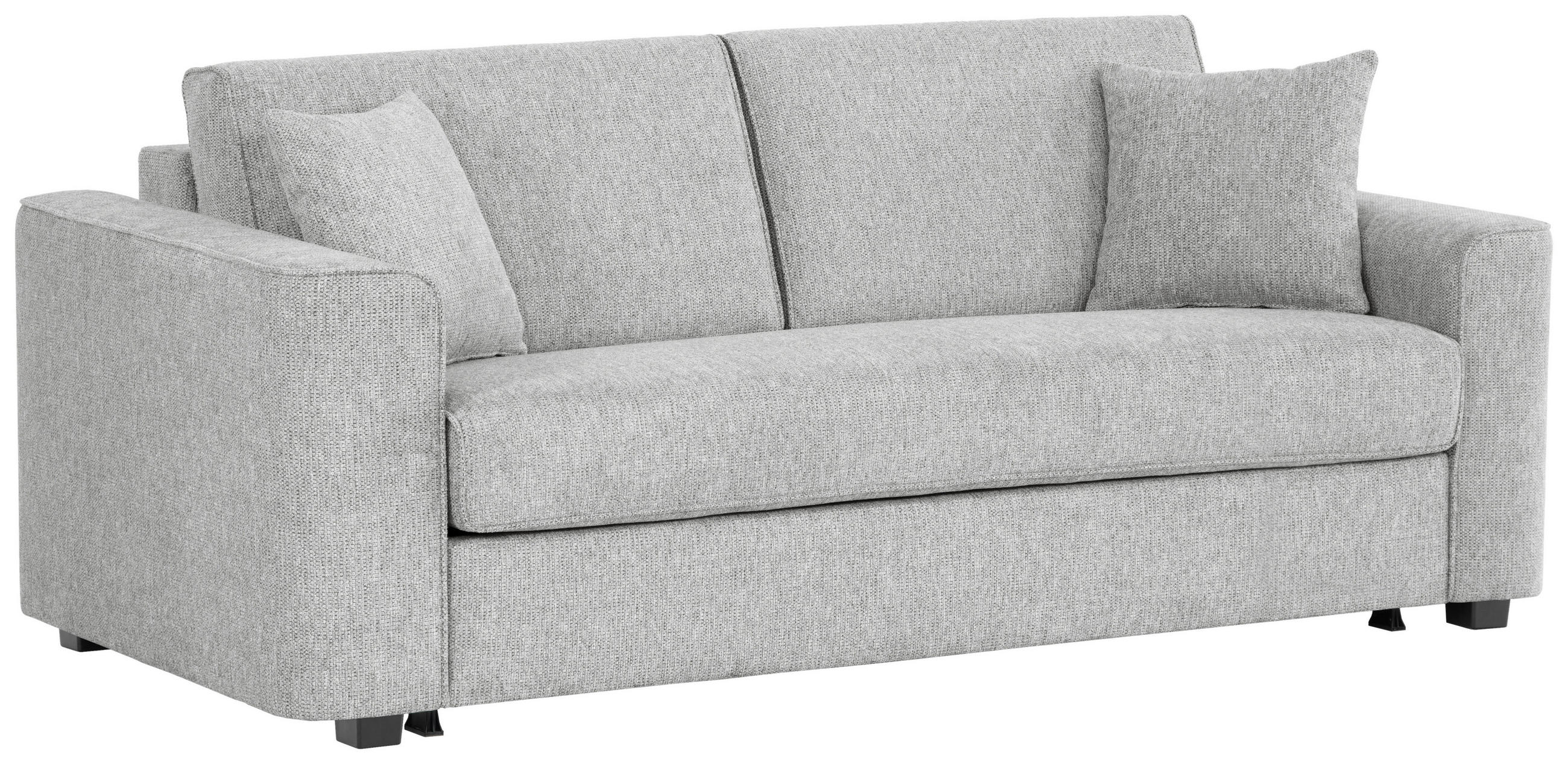 SCHLAFSOFA Webstoff Hellgrau  - Hellgrau/Schwarz, Design, Kunststoff/Textil (205/83/100cm) - Xora