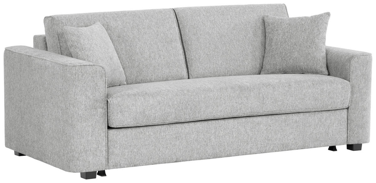 SCHLAFSOFA in Textil Hellgrau  - Hellgrau/Schwarz, Design, Kunststoff/Textil (205/83/100cm) - Livetastic