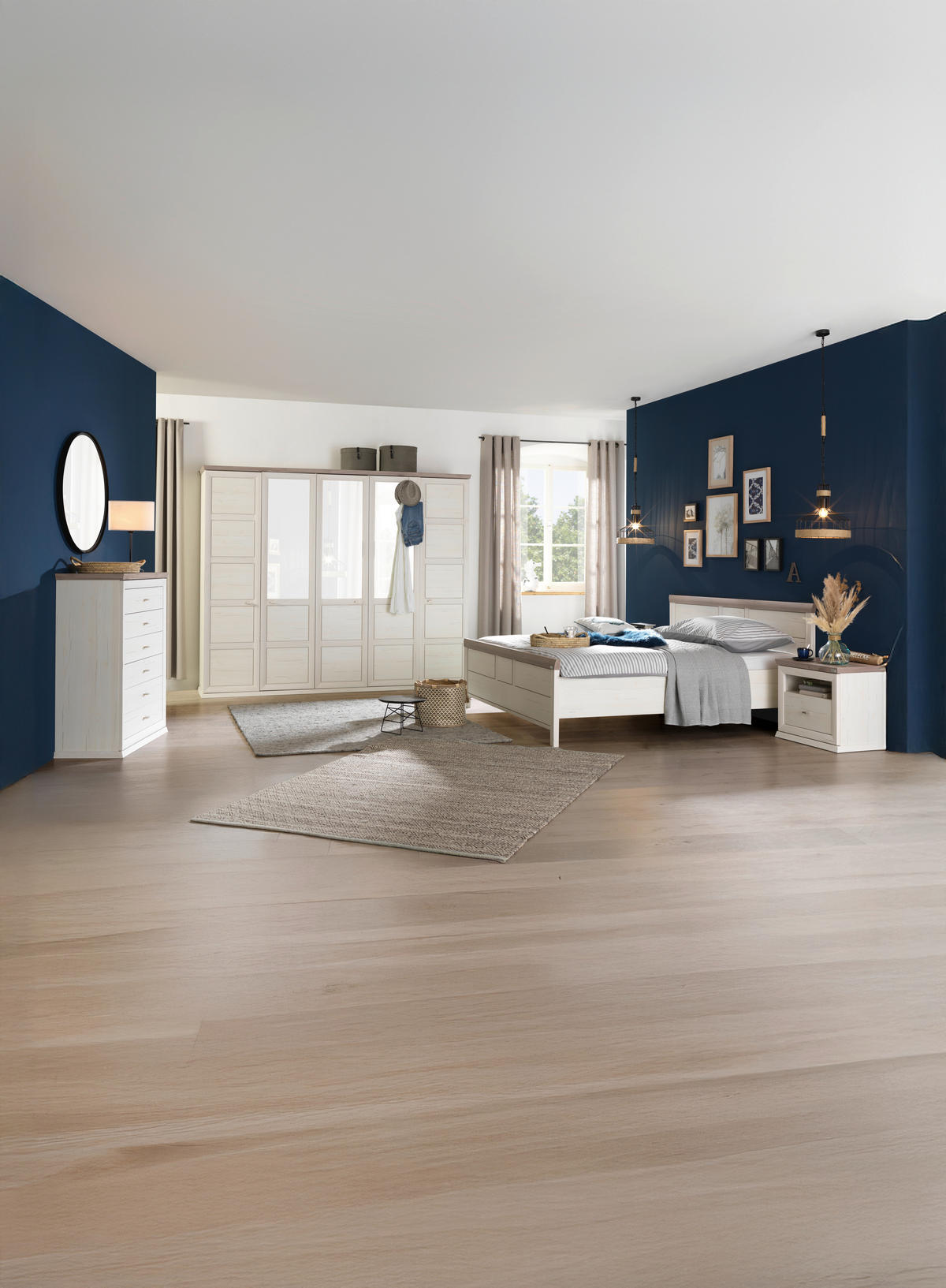 BETT 180/200 cm  in Grau, Weiß  - Weiß/Grau, LIFESTYLE (180/200cm) - Hom`in