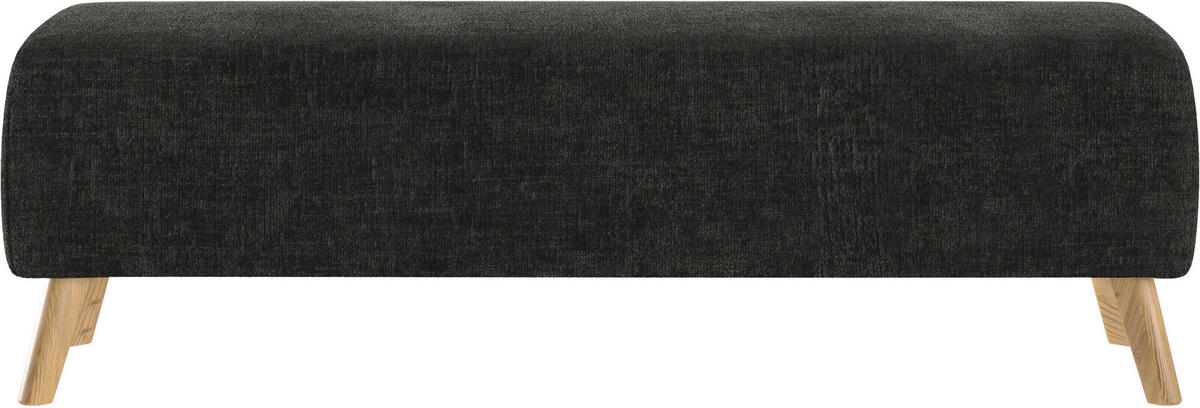 BETTBANK Webstoff Eiche Schwarz  - Schwarz, Design, Holz/Textil (145/45/48cm) - Esposa