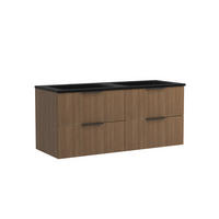 WASCHTISCHKOMBI  - Dunkelbraun/Schwarz, Natur, Holzwerkstoff/Stein (120/54/47cm) - Held