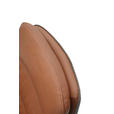 ARMLEHNSTUHL  in Eisen Mikrofaser Echtleder pigmentiert  - Cognac/Anthrazit, Design, Leder/Textil (58/89/67cm) - Novel