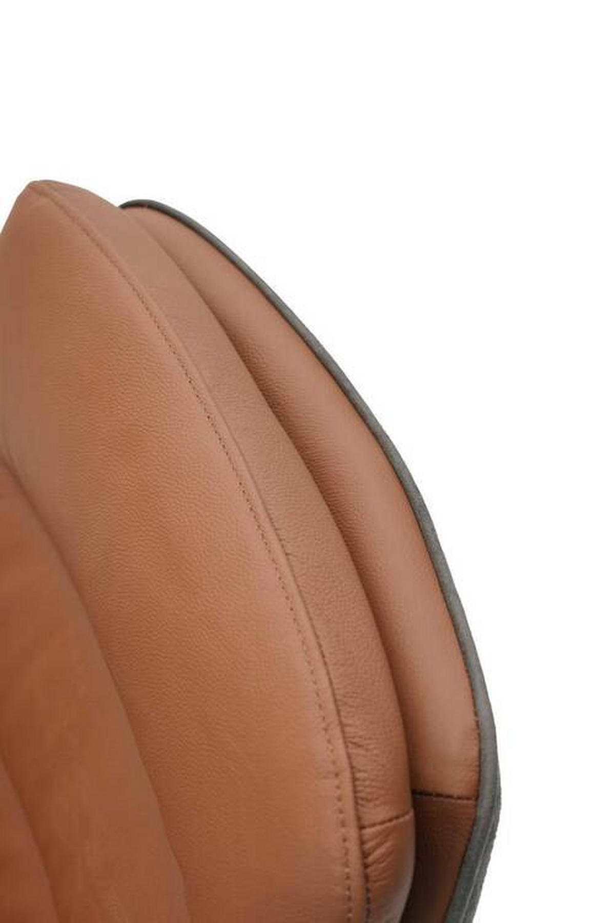 ARMLEHNSTUHL  in Eisen Mikrofaser Echtleder pigmentiert  - Cognac/Anthrazit, Design, Leder/Textil (58/89/67cm) - Novel