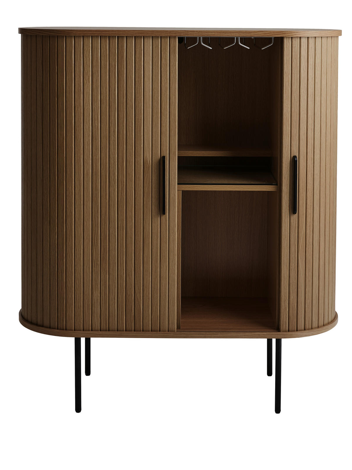 WEINSCHRANK Eiche dunkel  100/118/40 cm  - Eiche dunkel/Schwarz, Trend, Holz/Holzwerkstoff (100/118/40cm) - home24