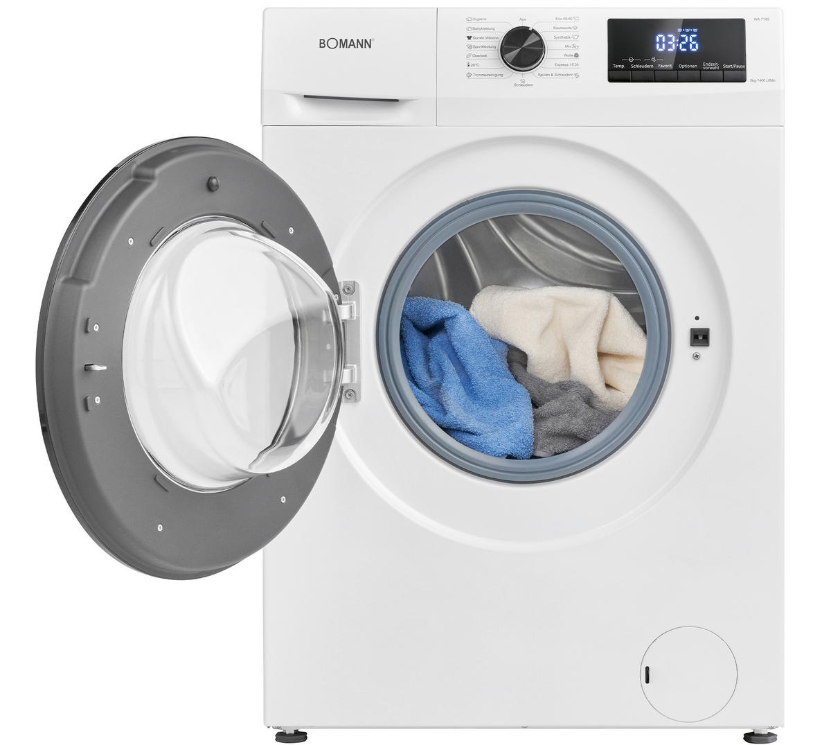 WASCHMASCHINE WA 7185 w 8kg 1400U/min A/B  - Weiß, Basics, Kunststoff (60/85/54cm) - Bomann