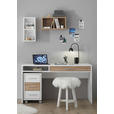 ROLLCONTAINER Weiß, Eichefarben  - Chromfarben/Eichefarben, Design, Holzwerkstoff/Kunststoff (35/58/40cm) - Xora