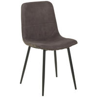STUHL Webstoff Dunkelgrau  - Dunkelgrau/Schwarz, MODERN, Textil/Metall (47/84/52cm) - Livetastic