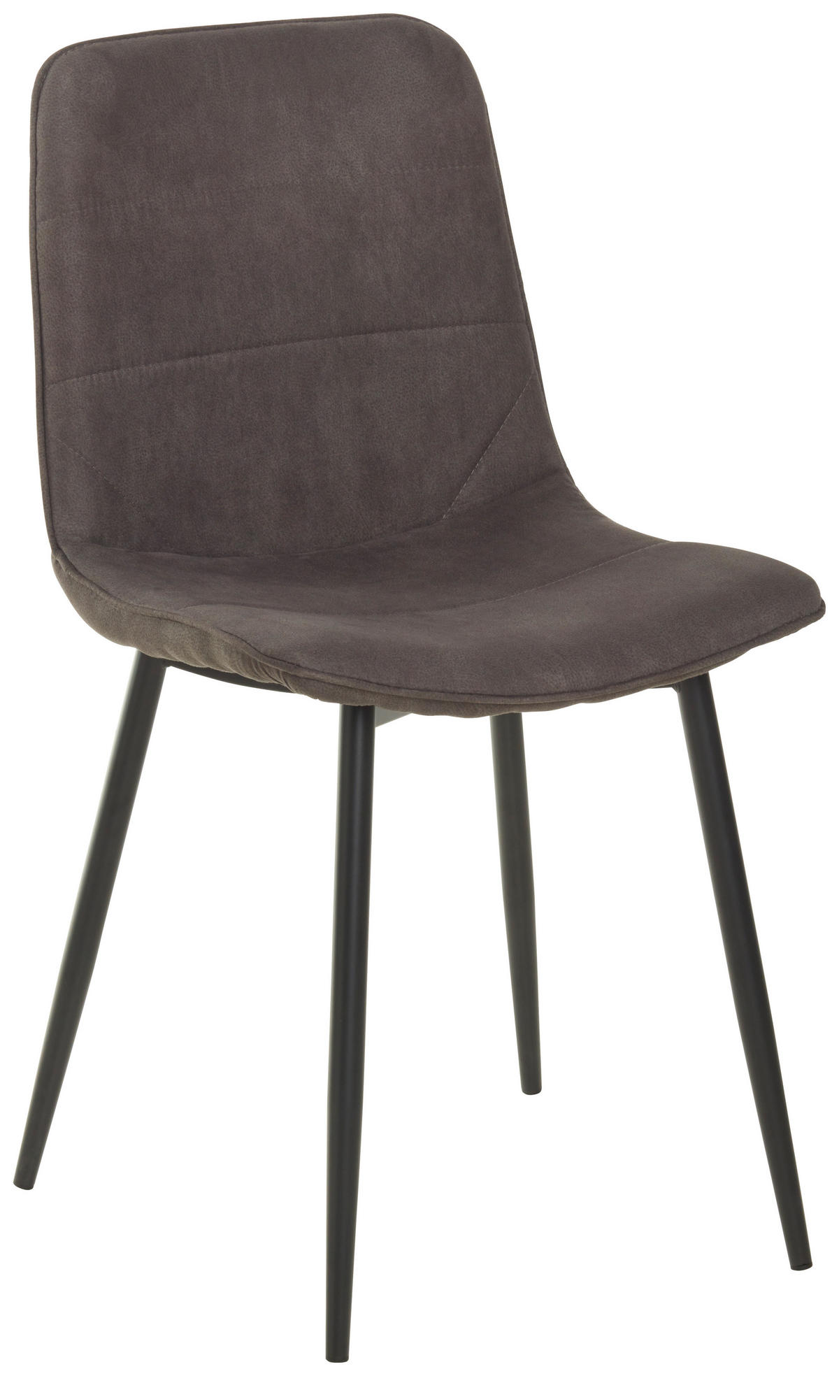 STUHL Webstoff Dunkelgrau  - Dunkelgrau/Schwarz, MODERN, Textil/Metall (47/84/52cm) - Livetastic