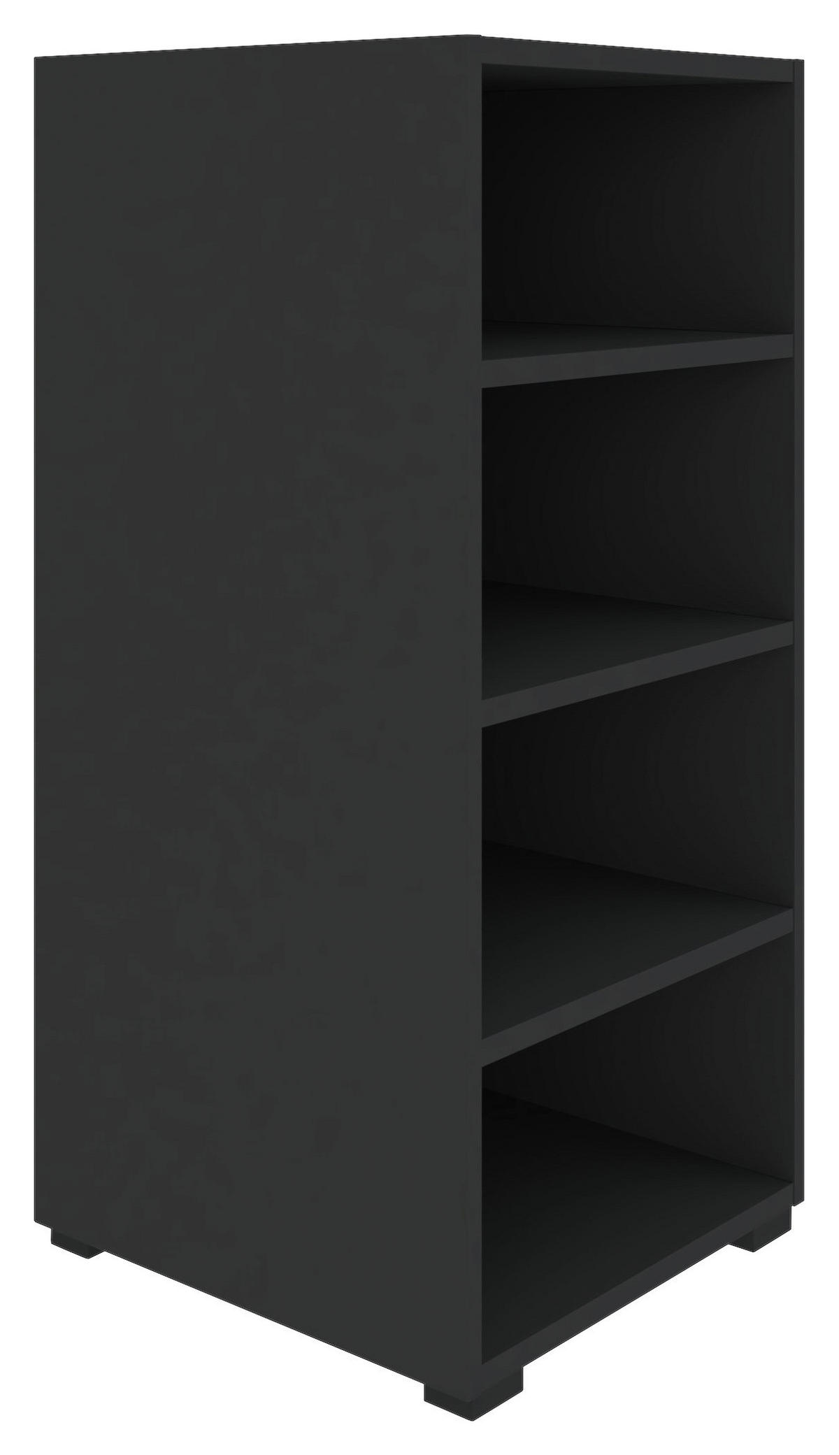 REGÁL, antracitová, 46/90/40 cm - černá/antracitová, Konvenční, kompozitní dřevo/plast (46/90/40cm) - Hom`in