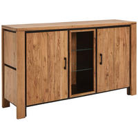 SIDEBOARD  in 150/85/40 cm  - Schwarz/Akaziefarben, Natur, Glas/Holz (150/85/40cm) - Livetastic