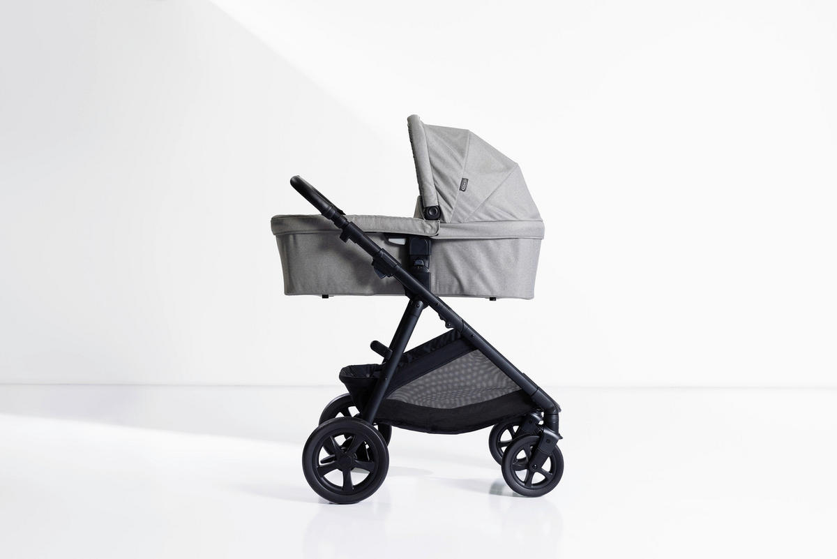 KINDERWAGENSET  Near2Me 3in1  Ash  - Schwarz/Grau, Basics, Kunststoff/Metall (62,7/120/95cm) - Graco