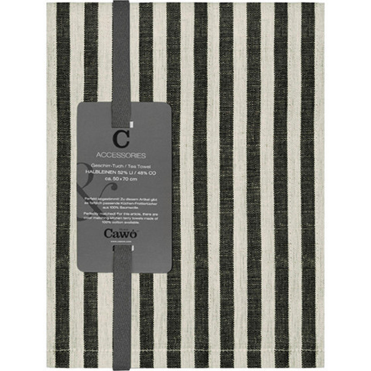 GESCHIRRTUCH Naturfarben, Schwarz  - Schwarz/Naturfarben, Basics, Textil (50/70cm) - Cawoe