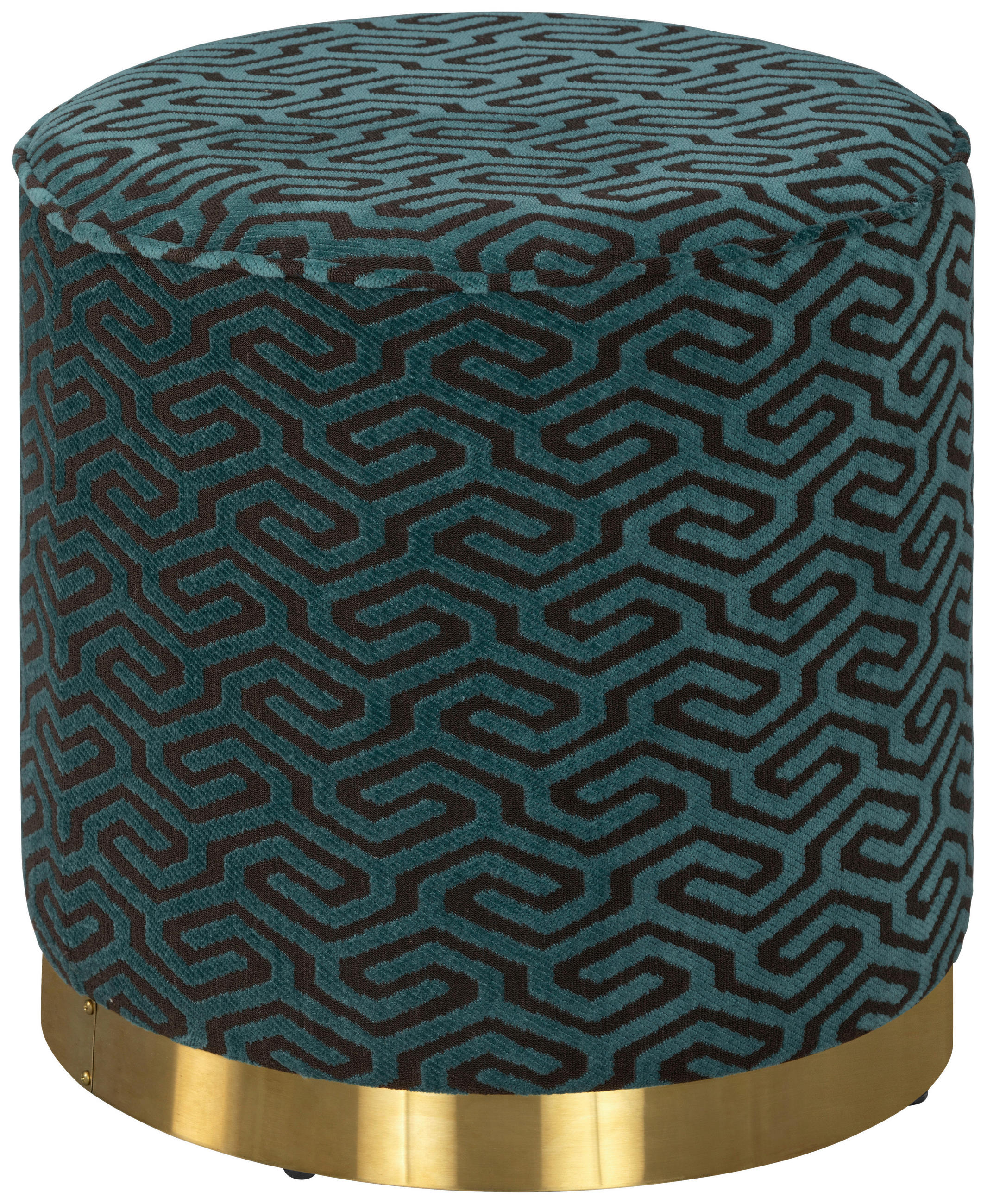 POUF in Grün Metall, Textil, Holzwerkstoff Grün  - Grün, Design, Holzwerkstoff/Textil (40/42/40cm) - MID.YOU