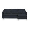 ECKSOFA in Struktur Schwarz  - Silberfarben/Schwarz, Design, Textil/Metall (223/146cm) - Ti'me